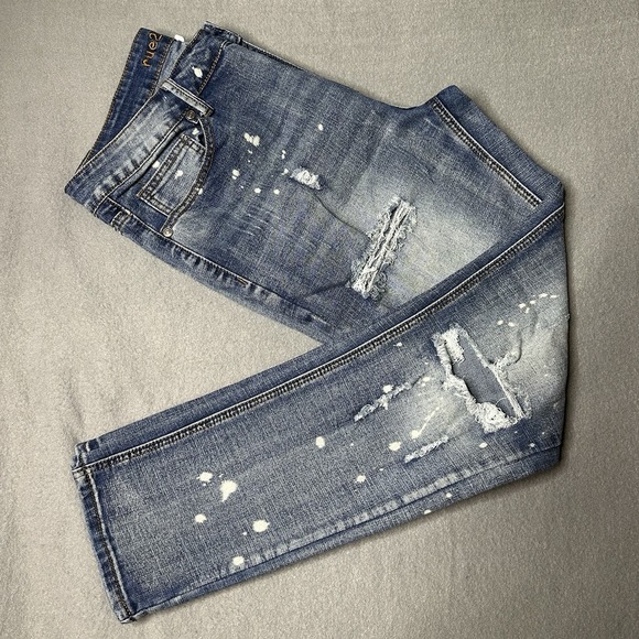 Rue21 Premium Relaxed Crop Distressed Casual Blue Jeans Denim Size 34/30‎ Men - Picture 1 of 10